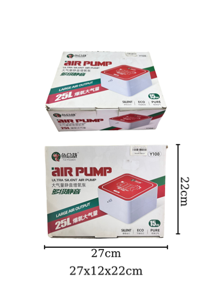 Máy Oxy siêu êm FISH PRESIDENT 1 đầu hơi lớn - Y108, 15W - Cái