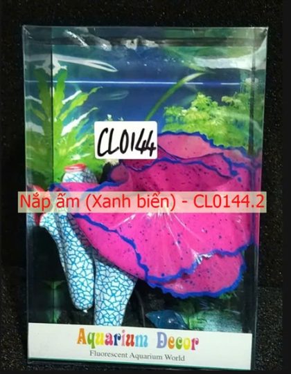 Hải quỳ lụa viền (Hồng) - Nắp ấm (Xanh biển) - CL0144.2 - Cái