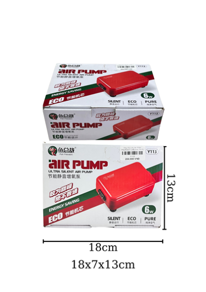 Máy Oxy siêu êm FISH PRESIDENT 2đầu hơi - Y113, 6W - Cái
