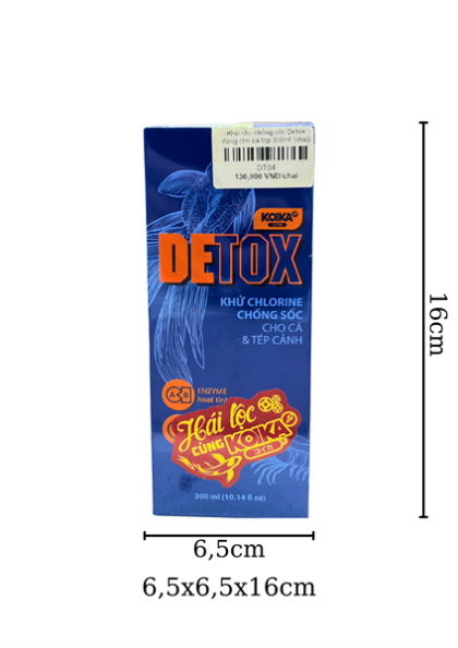 Khử clo, chống sốc Detox dùng cho cá/tép 300ml - chai