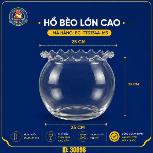 Bể cá tròn lớn 25x25x23