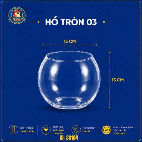 Bể tròn thủy tinh mini
