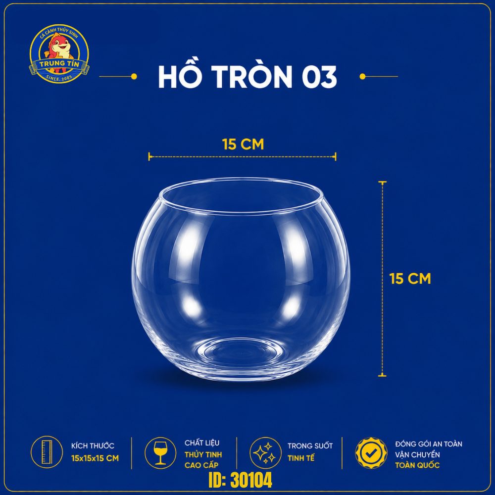 Bể tròn thủy tinh mini