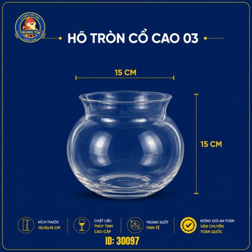 Bình tròn mini cổ cao nuôi cá cảnh