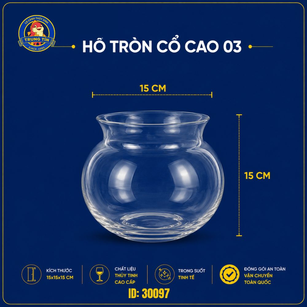 Bình tròn mini cổ cao nuôi cá cảnh