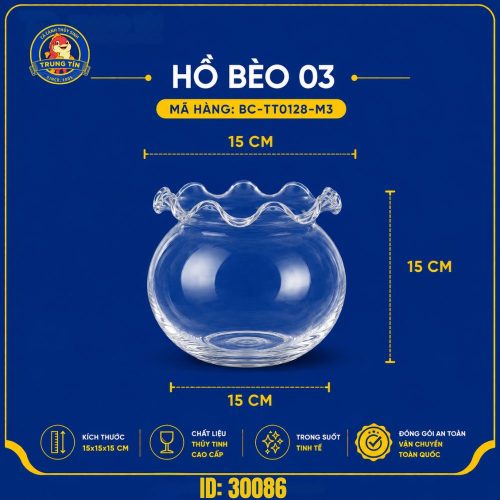 Bình tròn mini miệng bèo nuôi cá cảnh