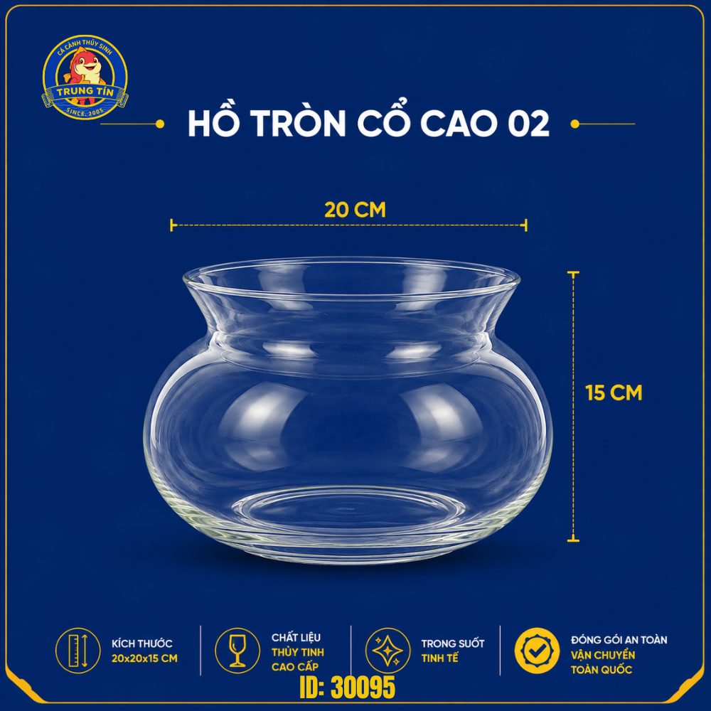 Hồ cá tròn cổ cao 20x20x15
