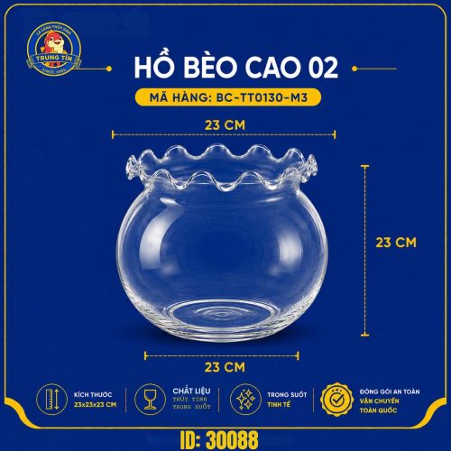 Hồ cá tròn mini miệng bèo cao