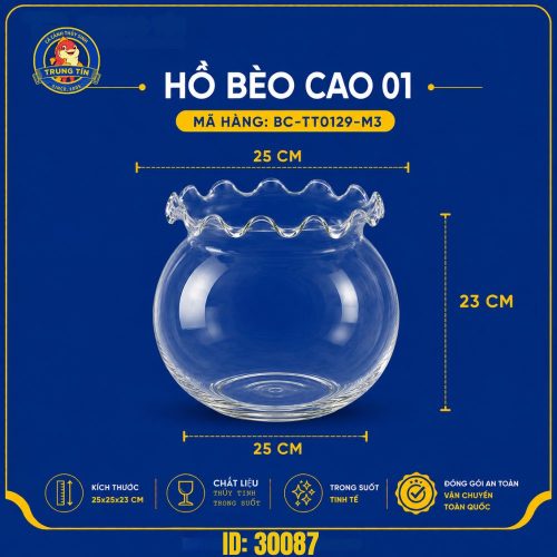 Bể cá tròn mini miệng bèo cao